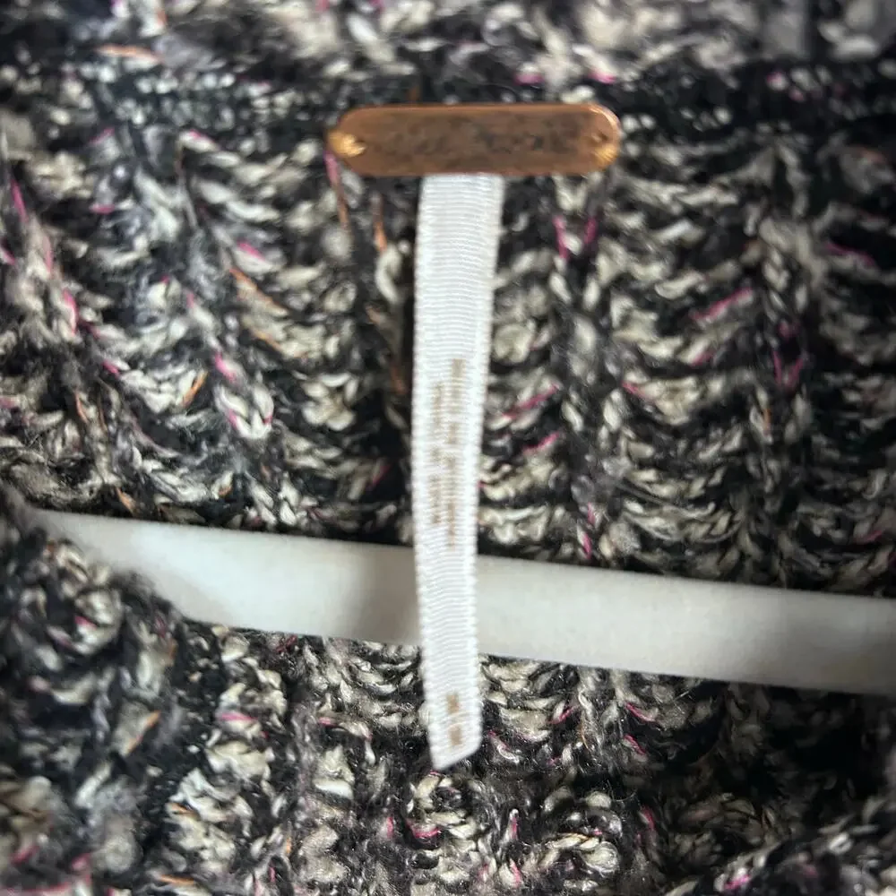 Free‎ People sweater Medium cardigan moto full zip chunky motorcycle
